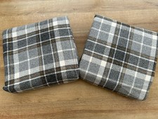 NEXT Woven Check Eyelet Curtains 168cm Wide X 229 Drop