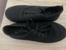 Primark  Black Canvas Lace Up Plimsolls - Size 4