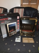 Warmlite Whitby 2Kw LED Electric Fire Inset with Remote Control, 2000W, (Brass)