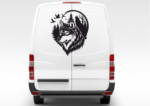 Car stickers wolf moon animal - stickers,