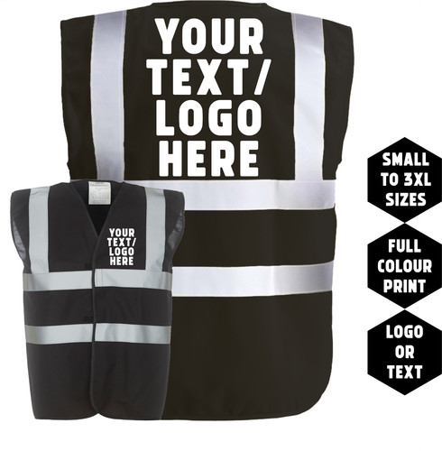 Custom printed black vis - custom, hi-vis