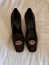 GUCCI Women’s Shoes Pumps Size 38.5 Brown Suede