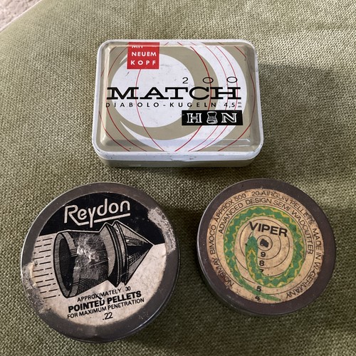 Vintage pellet tins - 3, tins.