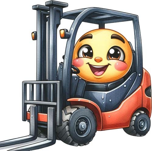 Colour forklift truck - wall, art