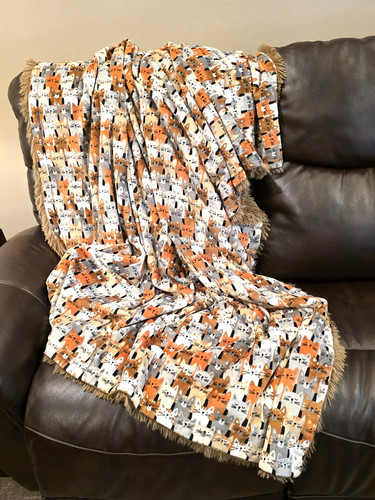 Minky blanket 60 feline - x,