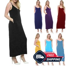 Womens Pocket Cami Maxi Dress