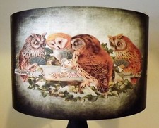 Owl Lampshade Lamp/Ceiling 8"10"12"14"16"18 Shabby Chic Vintage, playing cards