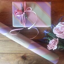 Pastel Stripe Wrapping Paper Pink Sage KRAFT Birthday Eco Gift Sheet Roll