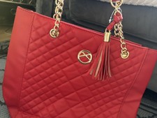 Red And Gold Leather Quilted