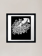 Vintage Giant Squid Surreal