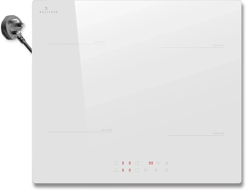 White induction hob - white, plug