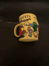 Retro Vintage Collectable Yellow Bassett's Jelly Babies Mug Wibbly Wobbly Shape