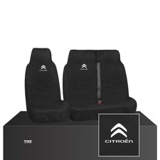 CITROEN BERLINGO FRONT SEAT COVERS CUSTOM WATERPROOF (2018 ONWARDS) BLACK 403
