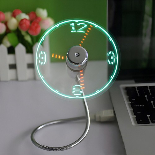 Led clock fan - led, usb