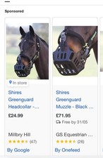 Shires Greenguard Black Pony Size Headcollar and Grazing Muzzle