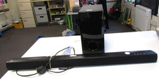 LG Black Sound Bar & Subwoofer Speaker Set - Tested & Functional