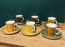 Susie Cooper / Wedgwood Coffee Set in the ' Carnaby Daisy ' Pattern VGC Vintage