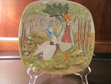 REDUCED: Beatrix Potter's Jemima Puddle Duck w/Foxy Gentleman Wall Plaque 
