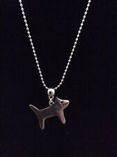 Large Dog Pendant Charm Ball Chain Necklace Choker 16 18 Inch