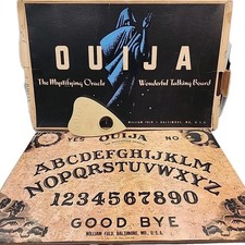 Vintage 1950s William Fuld Ouija Board Set – Baltimore, MD – Masonite Board