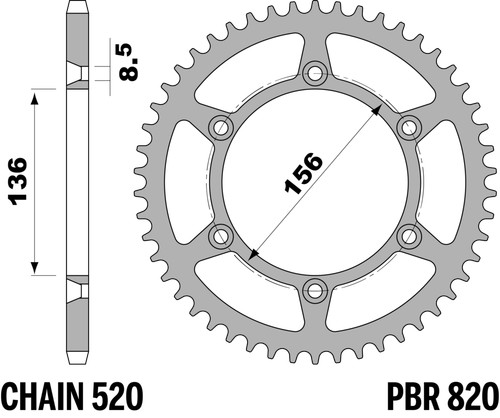 Pbr rear sprocket black - pbr,