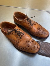 Vintage Loake 641 Mens 9.5 Brown Tan Grain Leather Brogue Shoes