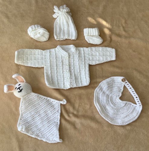 Crochet baby cardigan hat and - crochet,