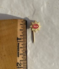 VINTAGE RED GOLD BADGE MOTORCYCLE BIKE BIKER BSA