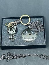 Nightmare Before Christmas Full Hunter Quartz Pocket Watch & Key ring Set