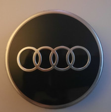 2x Original Audi Wheel Center Caps Set Black & Silver 81A601170