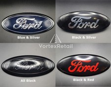 FORD 175mm X 70mm BLUE & SILVER BADGE HIGH QUALITY C-MAX FIESTA FOCUS KA CONNECT