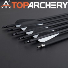 12X Archery 30" Carbon Arrows Screw Tip Bolt On/Off Hunting Recurve Bow Horsebow