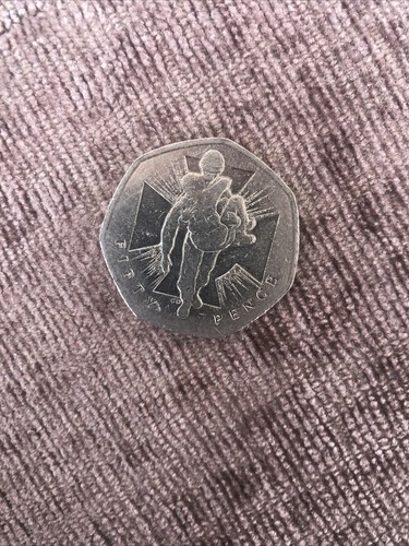 Rare 50p coin wounded - coin,
