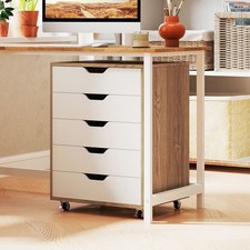 5 Drawer Wooden Filing Cabinet