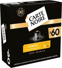 60 x Carte Noire, Espresso Lungo, Nespresso Compatible Aluminium Capsules