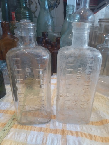 Pair glass apothecary medicine - glass,