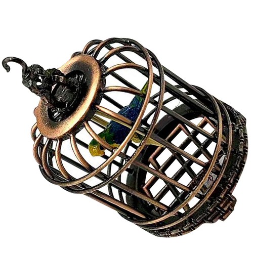 Mini metal bird cage - cage, coffee