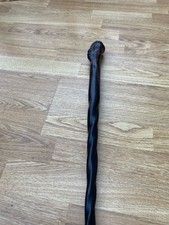 Hand Carved Vintage African Tribal Head Topped Walking Cane Stick 78cm