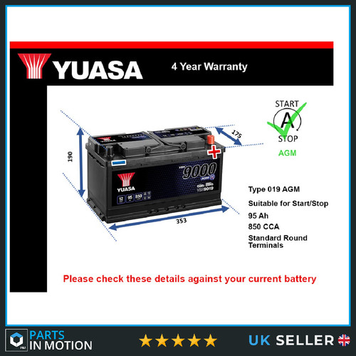 Agm car battery fits bmw - battery, 330e