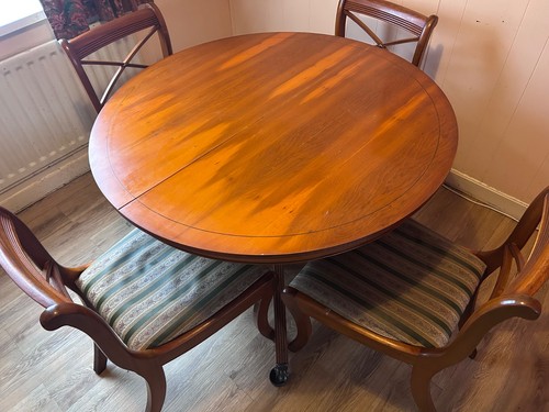 Yew wood dining table and - wood,