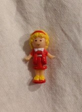 Vintage Polly Pocket Red Top Red Skirt/dress doll figure