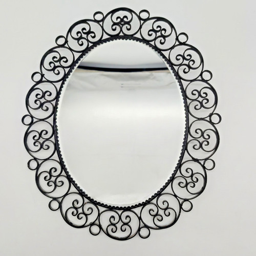 Scroll frame oval - oval, mirror