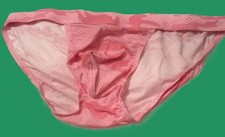 Pink Patterned Men's Tanga Briefs Bottoms Size XL