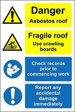 Danger asbestos roof fragile