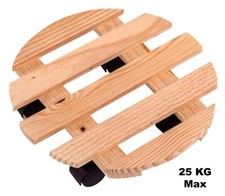 Plant Stand Caddy Wooden Round