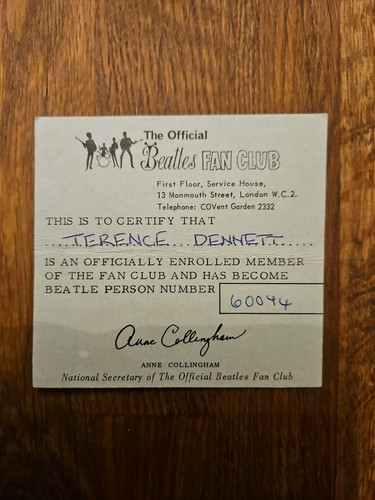Beatles fan club - club, membership