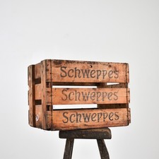 Antique Vintage Schweppes Wooden Bottle Crate