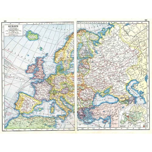 Antique map 1920 - antique,