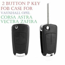 2 Button Remote Flip Key Fob Case + Blade For Vauxhall Opel Corsa Astra + Logo