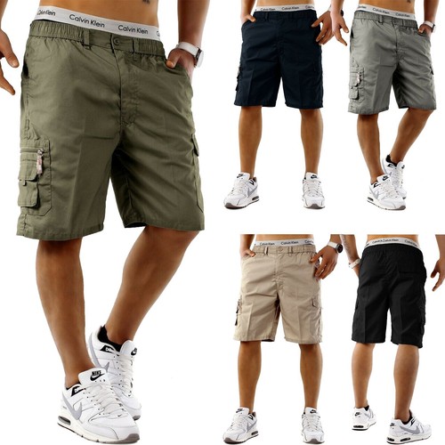 Mens cargo shorts elasticated - mens,